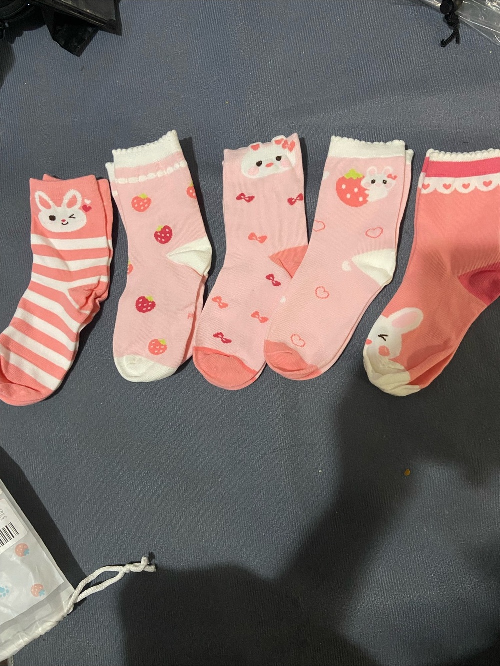 Girls Socks Red Garden Bunny Socks Autumn Calf  Socks 8-12 Y Children's